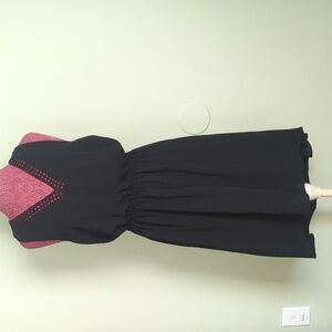 Adrianna Papell Sleeveless Black High Low Dress, US 10